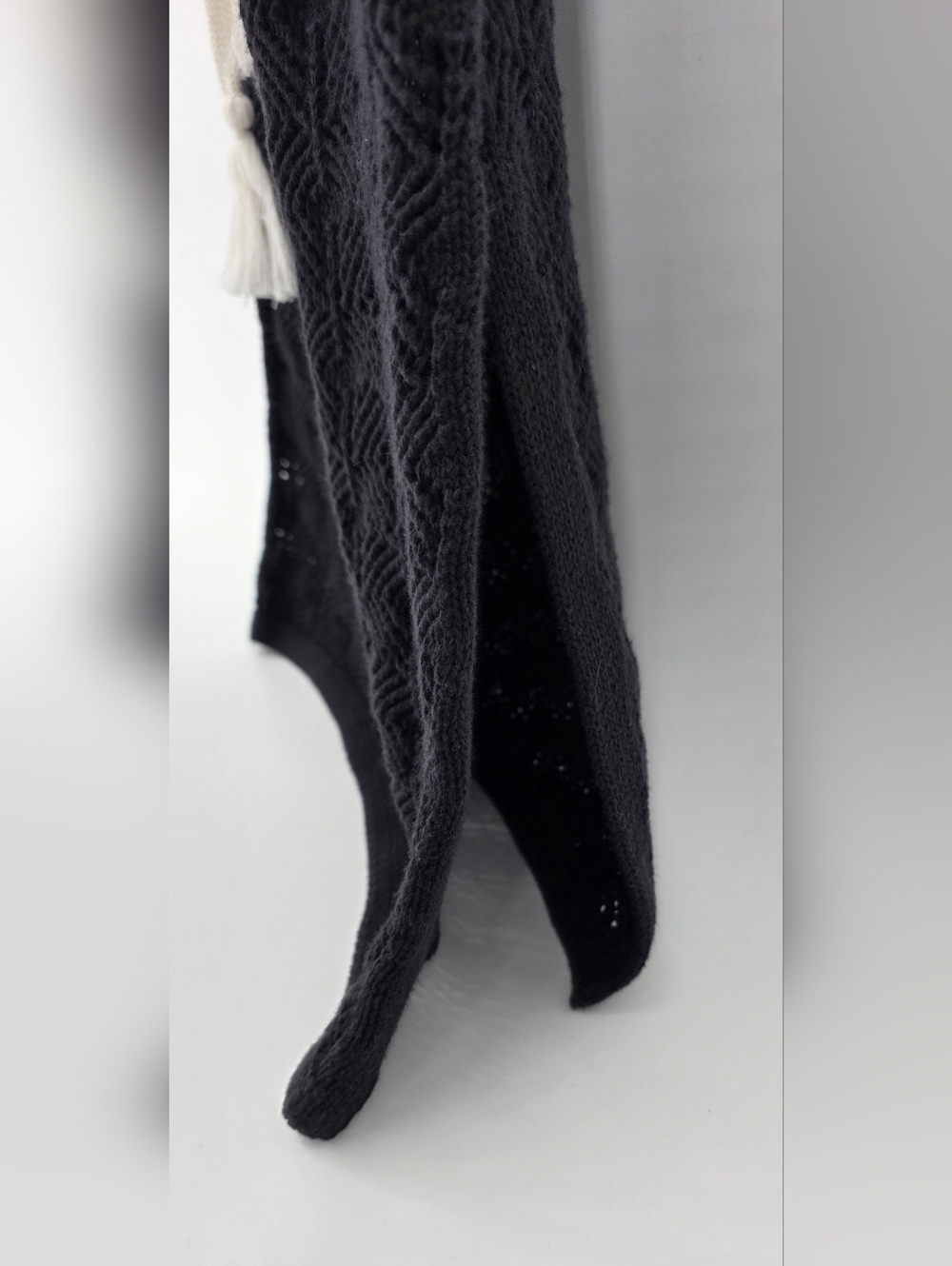 Nine West Black & Cream Crochet Knit Maxi Dress Coastal Chic Boho – Size XS - Picture 7 of 17